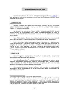 LA DEMISSION VOLONTAIRE - Association des Maires des ...