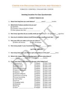 Smoking Cessation Pre Class Questionnaire