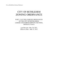 CITY OF BETHLEHEM ZONING ORDINANCE