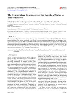 The Temperature Dependence of the Density of States in ...