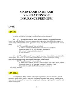 MARYLAND LAWS AND REGULATIONS ON …