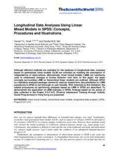 Longitudinal Data Analyses Using Linear Mixed Models in ...
