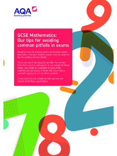 GCSE Mathematics (8300) Tips for students …