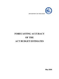 FORECASTING ACCURACY OF THE ACT BUDGET …