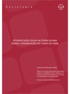 ESTRATIFICA&#199;&#195;O SOCIAL NA TEORIA DE MAX WEBER ...