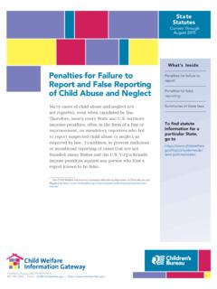Penalties for Failure to Report and False ... - Child Welfare