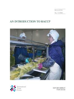AN INTRODUCTION TO HACCP - International Trade Centre
