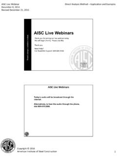 Direct Analysis Method Handout - AISC