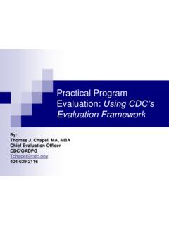 Practical Program Evaluation: Using CDC’s Evaluation …