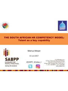 THE SOUTH AFRICAN HR COMPETENCY MODEL: …