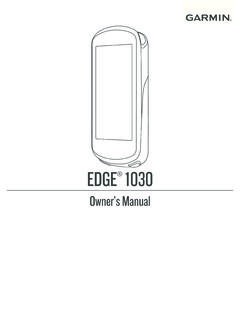 EDGE&#174; 1030 Owner’s Manual - Garmin International