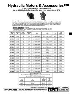 Hydraulic Motors &amp; Accessories K1 Up to 4600 lb-in ...