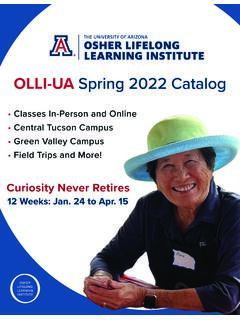 OLLI-UA Spring 2022 Catalog