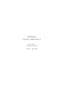 MATH1510 Financial Mathematics I - maths.leeds.ac.uk