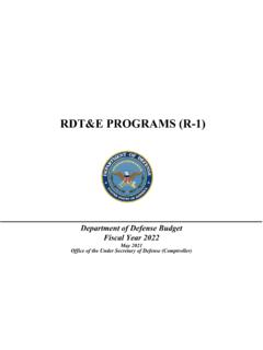 RDT&amp;E PROGRAMS (R-1) - U.S. Department of Defense