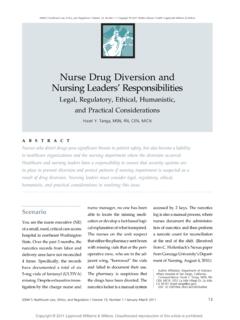 Nurse Drug Diversion and Nursing Leaders’ Responsibilities