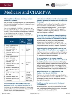 Fact Sheet 01-12: Medicare and CHAMPVA