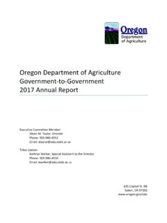Oregon Department of Agriculture Government-to …