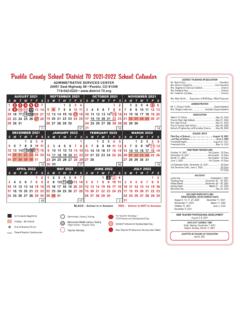 Pueblo County School District 70 2021-2022 School Calendar