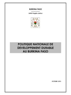 POLITIQUE NATIONALE DE DEVELOPPEMENT DURABLE AU …
