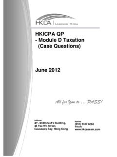 HKICPA QP - Module D Taxation (Case Questions) June 2012
