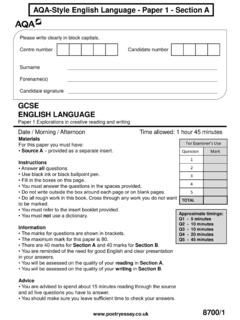 AQA-Style English Language - Paper 1 - Section A