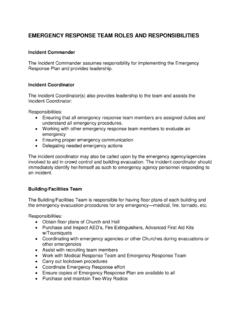 EMERGENCY RESPONSE TEAM ROLES AND RESPONSIBILITIES