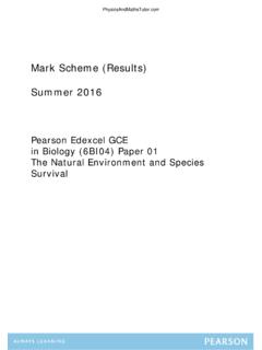 Mark Scheme (Results) Summer 2016