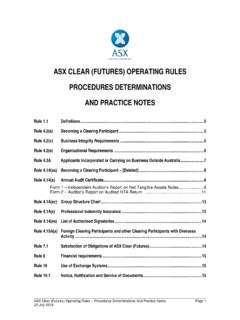 ASX Clear (Futures) Procedures Determinations &amp; …