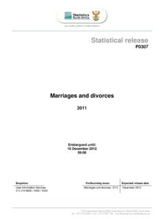 Marriages and divorces - Statistics South Africa