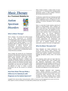 American Music Therapy Association Fact Sheet Autism/ASD