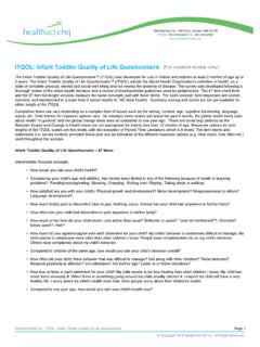 ITQOL: Infant Toddler Quality of Life Questionnaire