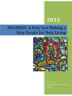 HOLINESS: A Holy God Making a Holy People for Holy Living