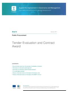 Tender Evaluation and Contract Award