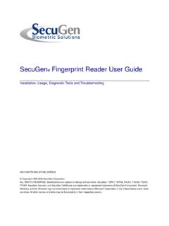 SecuGen Fingerprint Reader User Guide - 360 …
