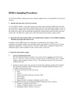HMDA Sampling Procedures - Federal Reserve System