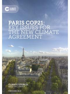 PARIS COP21: KEY ISSUES FOR THE NEW CLIMATE AGREEMENT