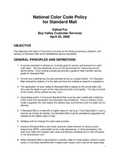 National Color Code Policy for Standard Mail - NALC Bay Area