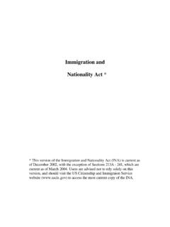 Immigration and Nationality Act - Refworld