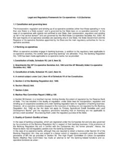 Legal and Regulatory Framework for Co-operatives - K.D ...