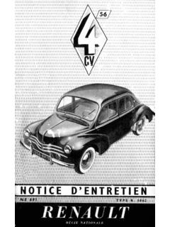 Notice d'utilisation et d'entretien de la Renault 4 CV …