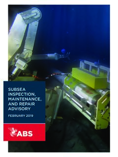 Subsea, Inspection, Maintenance, and Repair Advisory