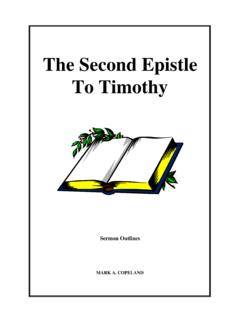 The Second Epistle To Timothy - Executable Outlines