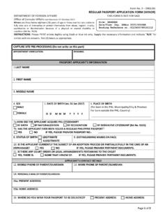Form No. 3 ENGLISH REGULAR PASSPORT APPLICATION …
