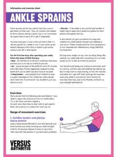 Ankle sprain exercise sheet - Versus Arthritis