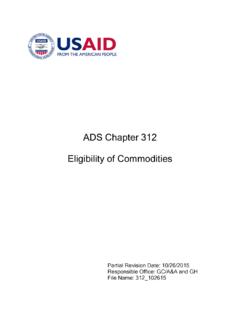 ADS Chapter 312 - Eligibility of Commodities