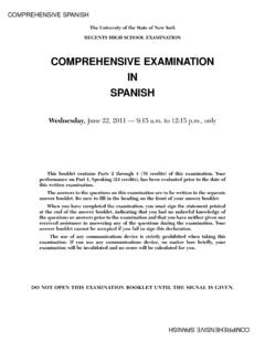 COMPREHENSIVE EXAMINATION IN SPANISH - NYSED