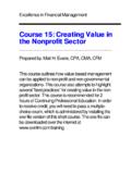 Course 15: Creating Value in the Nonprofit Sector