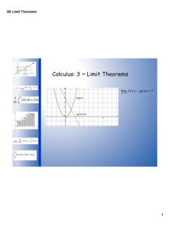 Calculus: 3 ~ Limit Theorems