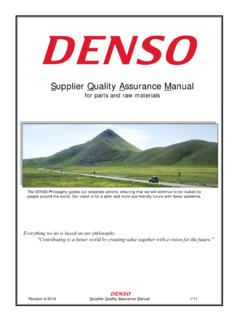 Supplier Quality Assurance Manual - DENSO US/Canada …